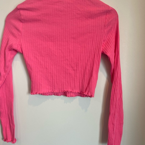 Pink long sleeve crop top - Picture 4 of 4